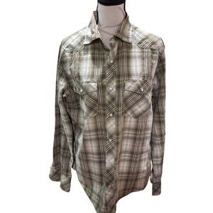 Banana Republic Mens Slim Fit Plaid Long Sleeve Button Down Shirt Size L